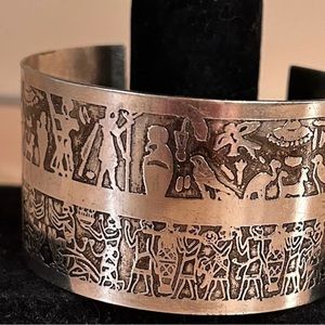 Silver plated Egyptian cuff bracelets